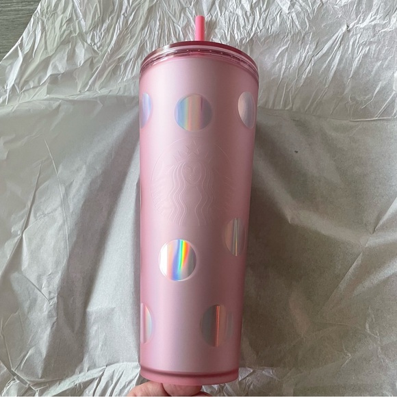 NWT Disney World Starbucks Tumbler in Piglet Pink (iridescent polkadots) - Picture 2 of 9